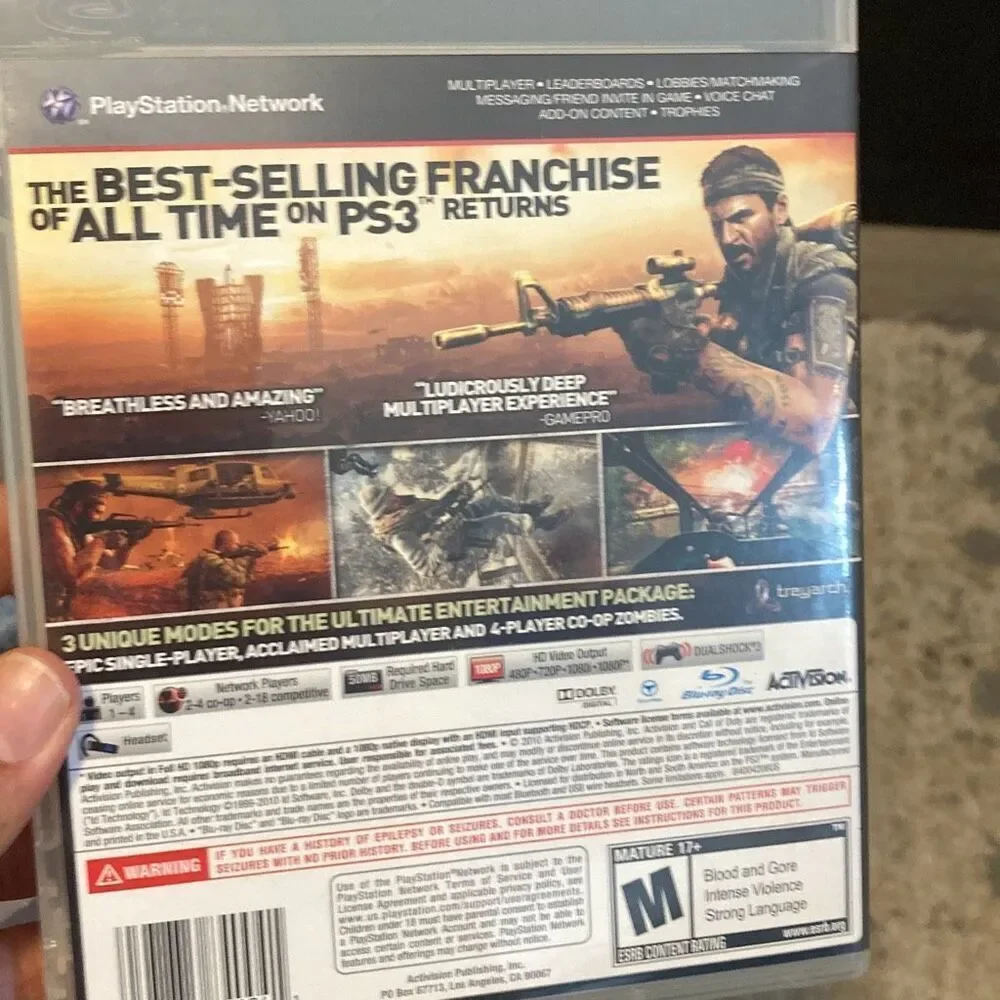 Call of Duty Black Ops PS3 Game Complete w/ Case & Disc Tested Working